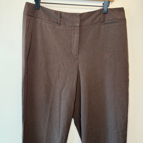 Zac & Rachel Women's Straight Leg Dress Pants Brown Size Short 12 - Picture 2 of 6